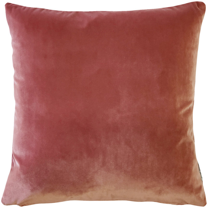 Castello Velvet Reversible Throw Pillow, 17" x 17", Pink