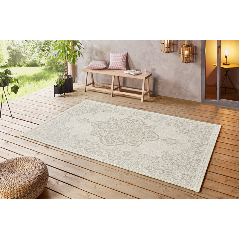 Tilos Machine Woven Cream/Beige Indoor / Outdoor Rug, Rectangle 200 x 290cm