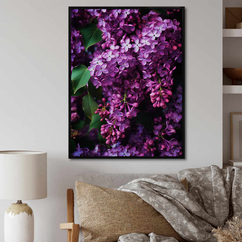 Lilas Minimalisme Dream II, reproduction d'art sur toile, Cadre flottant noir, H 20 po x l 12 po x P 1 po
