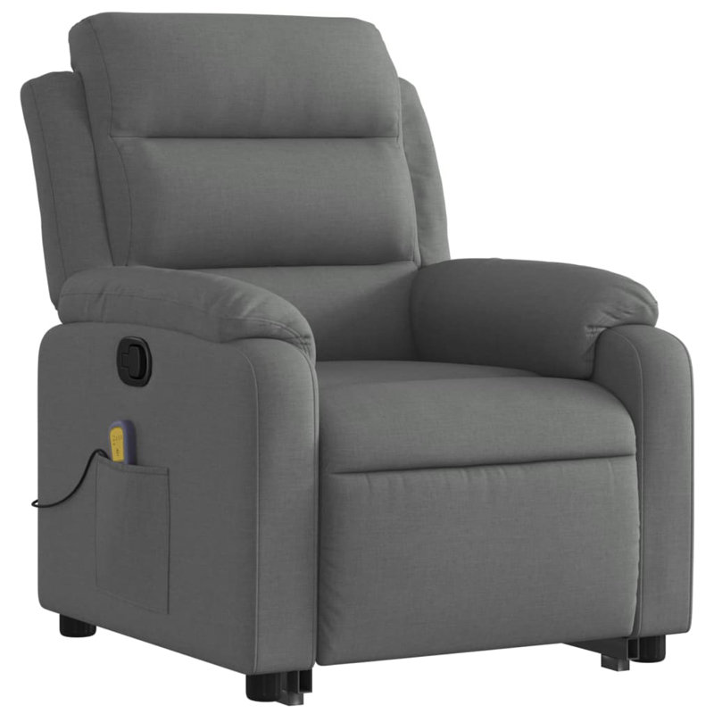 Upholstered Massage Chair, Black Polyester