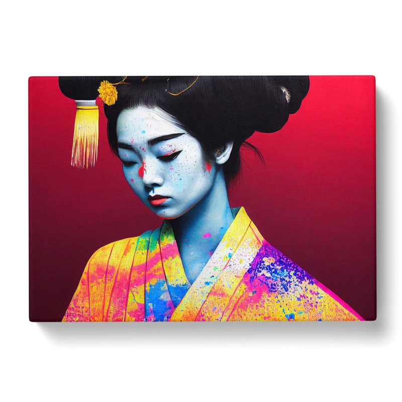 Colourful Geisha Vol.3 - Wrapped Canvas, 50cm H x 76cm W x 3cm D