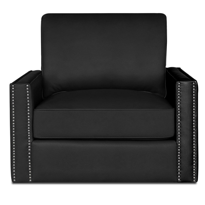 Ophelia Leather Swivel Armchair, Onyx (Dreamer), No, Espresso