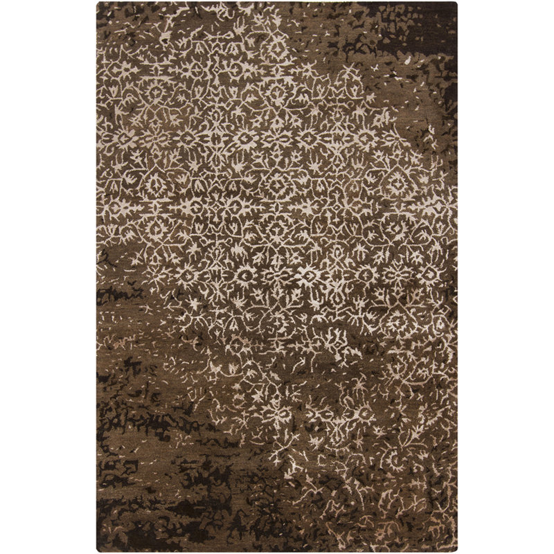Rupec Brown Abstract Area Rug, 9' x 13'