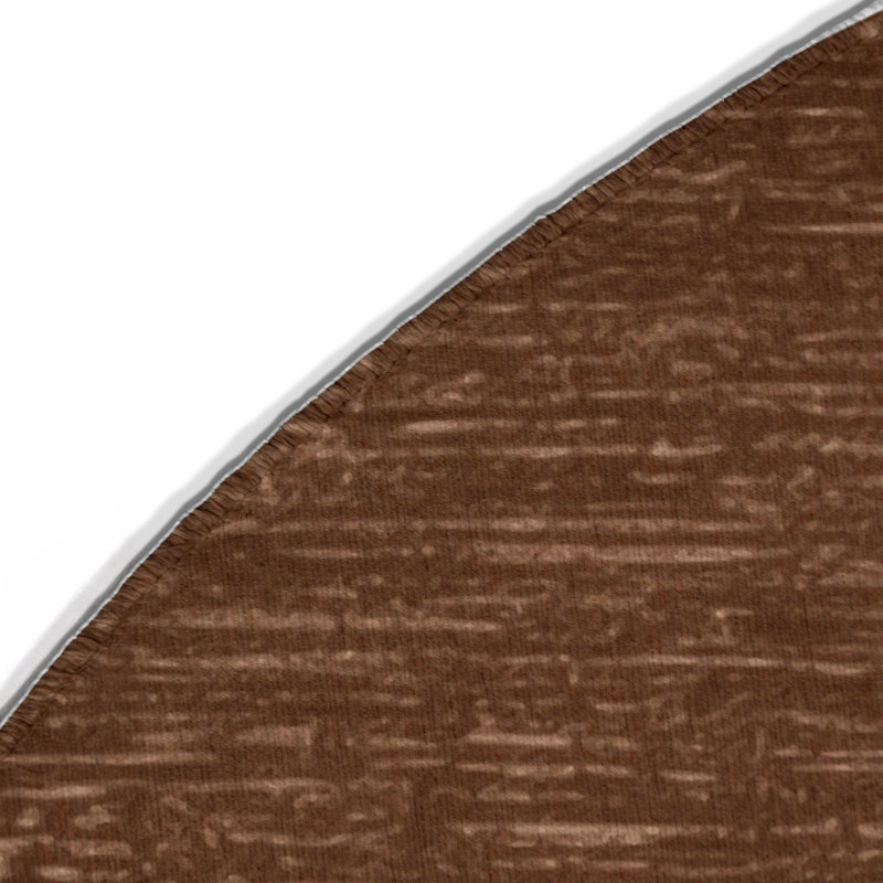 Solid Brown Indoor and Outdoor Area Rug, Round 5'