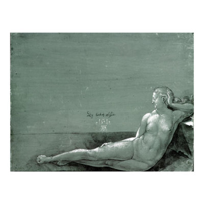 «Nu féminin inclinable» par Albrecht Dürer - Estampe numérique