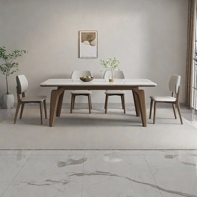 Light luxury simple rectangular dining table set