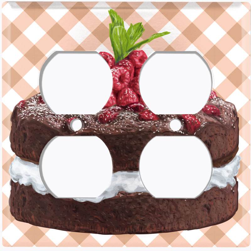 Plaque murale de sortie double en couches crème chocolat fouettée framboise 2 bandes