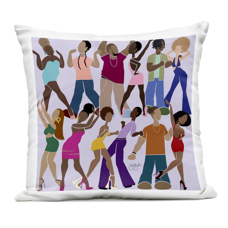 Coussin d'extérieur imprimé Peace Fashion & Dancing par Sierra Siler, Danse mauve