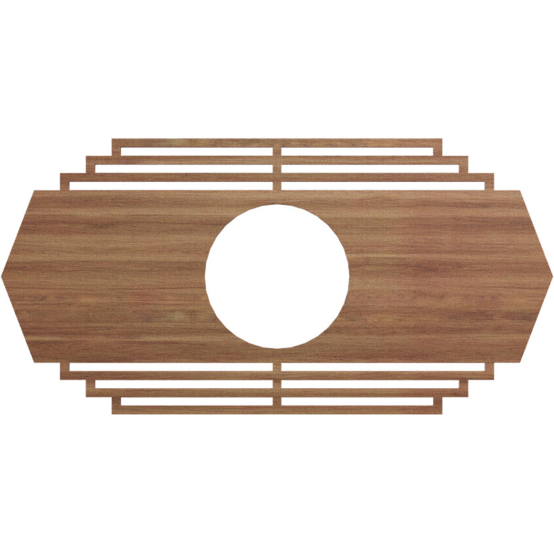 Médaillon de plafond en bois Chrysler, Noyer, H 18 po x l 36 po x P 0,38 po