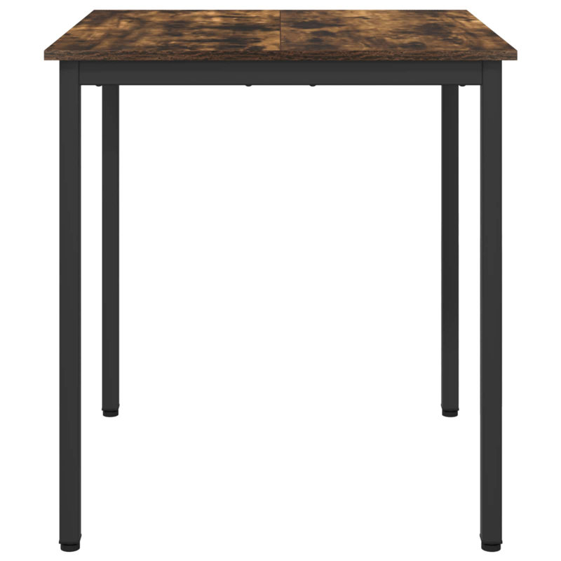Metal Base Dining Table, 75cmH x 70cmL x 70cmW, Walnut