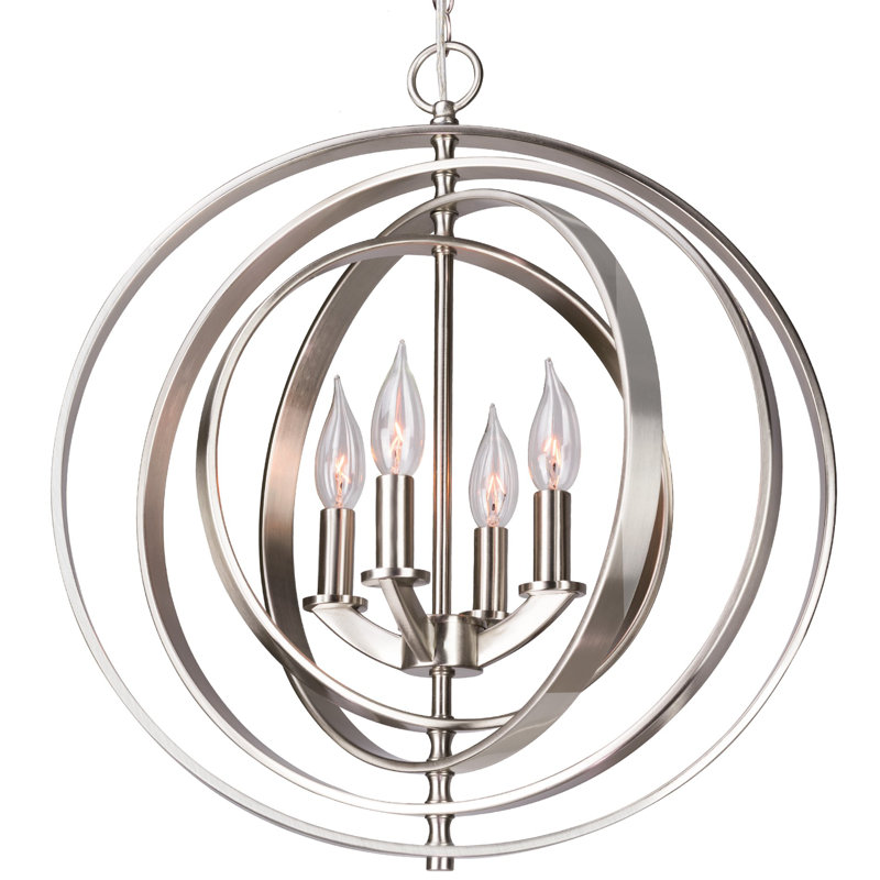 Davonte 4 - Light Dimmable Chandelier, Brushed Nickel