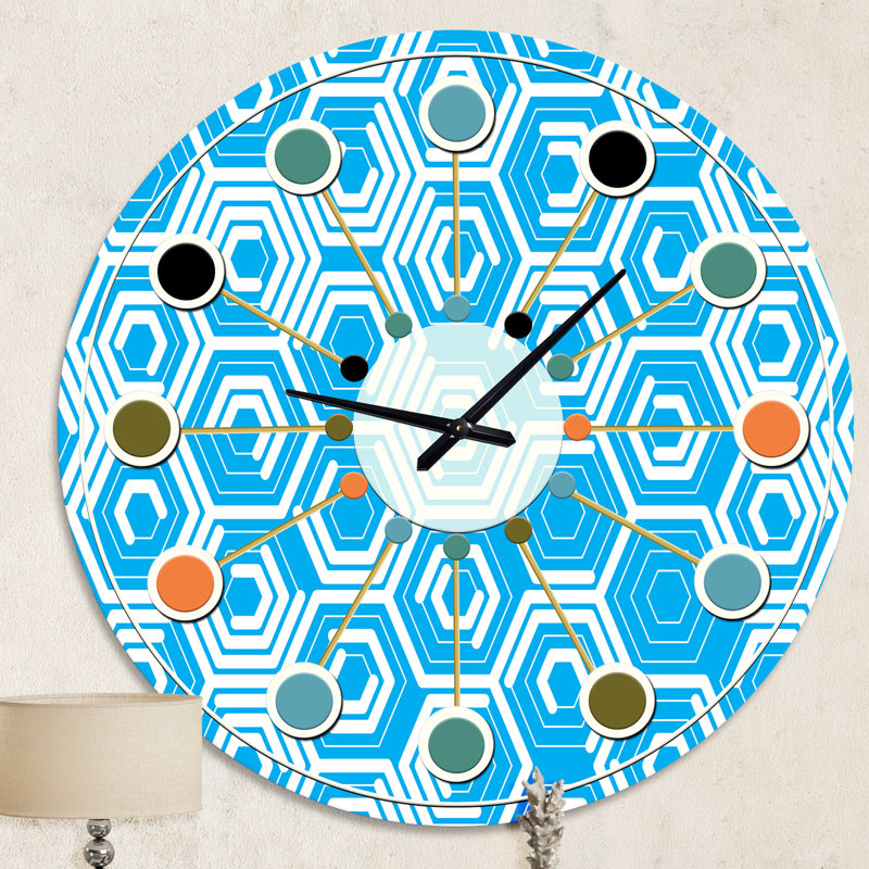 Horloge murale rétro Mid-Century, Moyenne