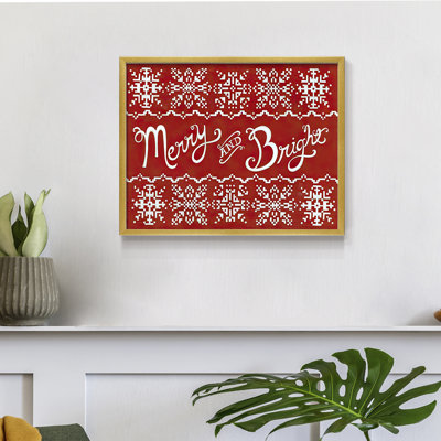 Fair Isle Snowflake I -Framed Print - Restickable