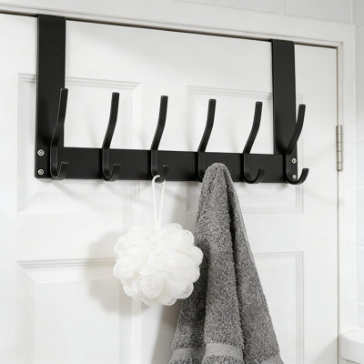 Foldable Over The Door Hanger With 6 Hooks, No Assembly Required Heavy Duty Door Hook For Hanging Clothes, Towels, Hats, Space Saving Door Mounted Coat Rack