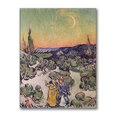 «Moonlit Landscape 1889» par Vincent Van Gogh, reproduction sur toile