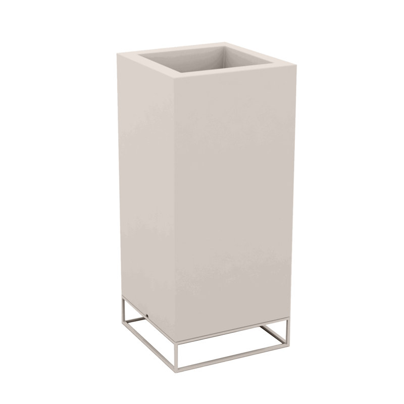 Vela High Resin Pot Planter, 39.25" H x 23.5" W x 23.5" D, Taupe