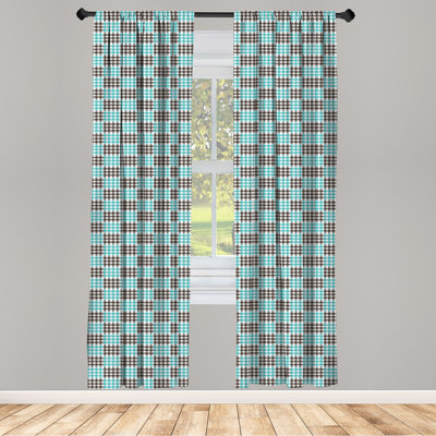 Plaid Semi-Sheer Rod Pocket Sliding Panel