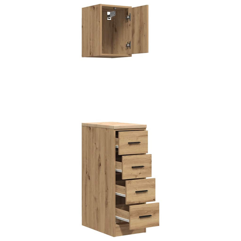Solid + Manufactured Wood Single Storage Cabinet ( 85.00cm H x W x 51cm D), 85cm H x 30cm W x 51cm D