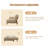 Loveseat Beige Faux leather Sleeper sofa-129743339