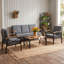 Ensemble de patio extérieur pour 5 personnes, ensemble de conversation extérieur avec coussins résistants aux intempéries, ensemble de mobilier de patio robuste en métal pour la cour arrière, la piscine-573584822-576595165