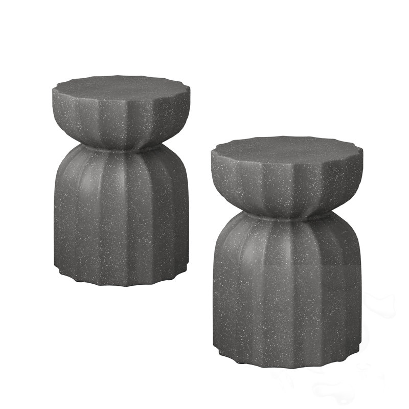 2PC Outdoor Side Table, Gray