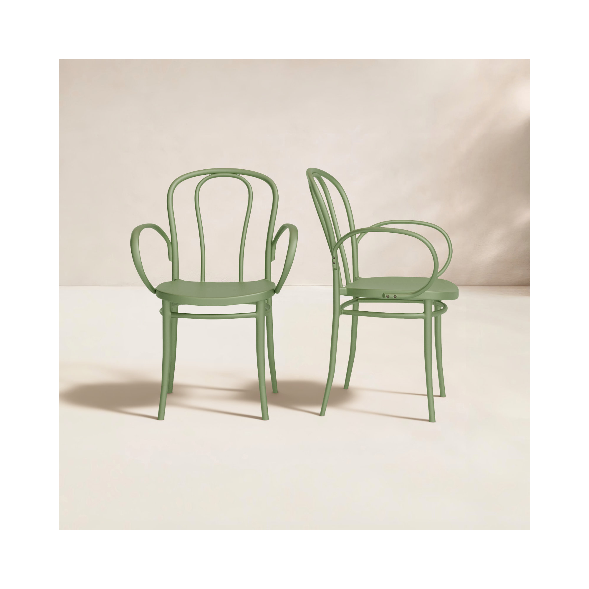 Farrah Stacking Patio Dining Armchair, Olive Green