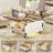 Square Coffee Table with Charging Station, Center Tablle With Stoare Sensor Lights, Storage Cabinet & Locking Casters