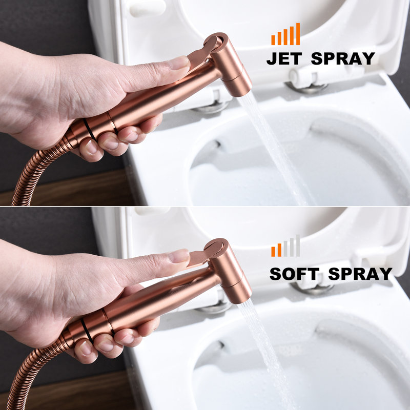 Rose Gold Metal Bidet For Toilet, Handheld Design Hygienic Cleansing And Adjustable Spray Intensity Toilet - Metal, Enhances Bathroom Hygiene With Force Corrosion Finish