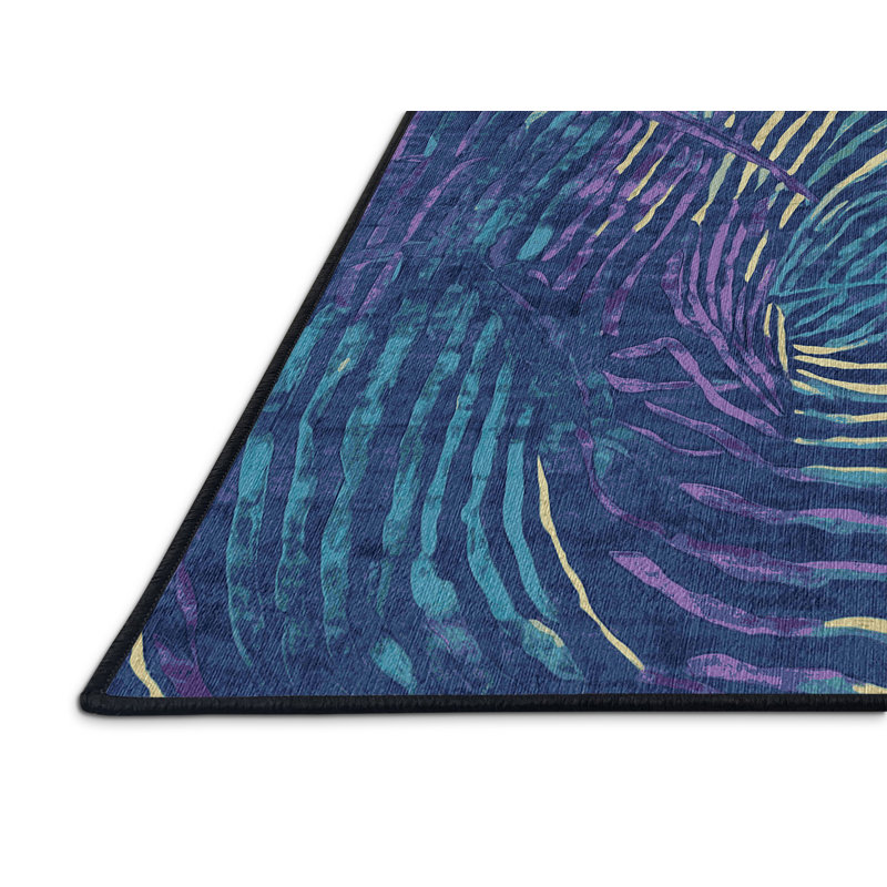 Machine Washable Gray Area Rug, Round 8'