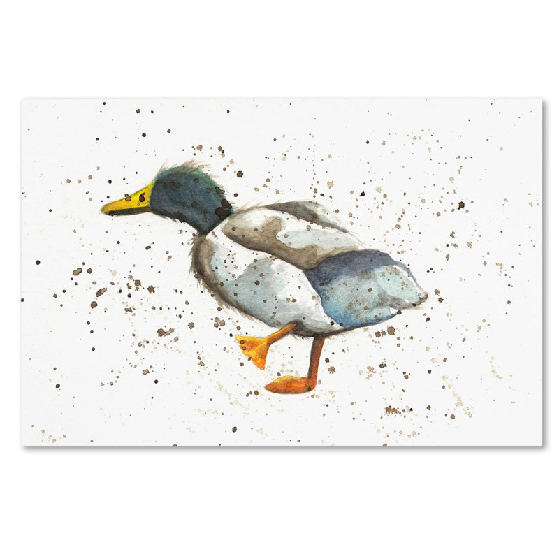 «Duck I» par Michelle Campbell, reproduction sur toile tendue, H 12 po x l 19 po