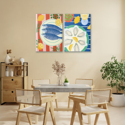 Ensemble de 2 pièces de fruits de mer et de fruits de mer, design par Courtney Haley