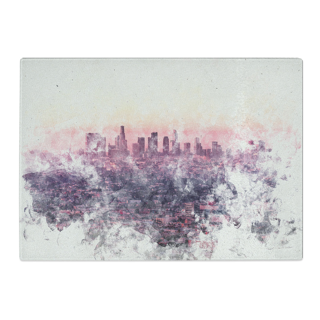 Tempered Glass Los Angeles Skyline in the Morning Chopping Board