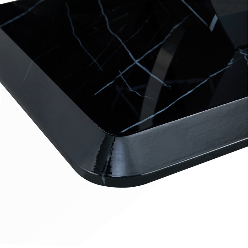 Table à thé Modern Luxury Imitation Marble, Noir
