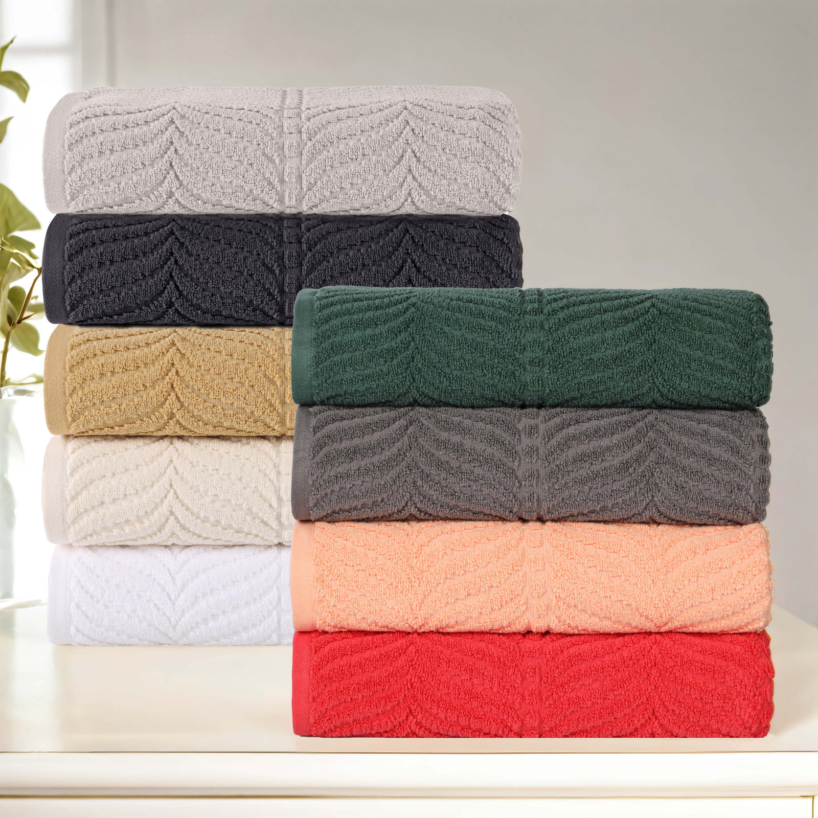 Orelia Cotton Bath Towel, White