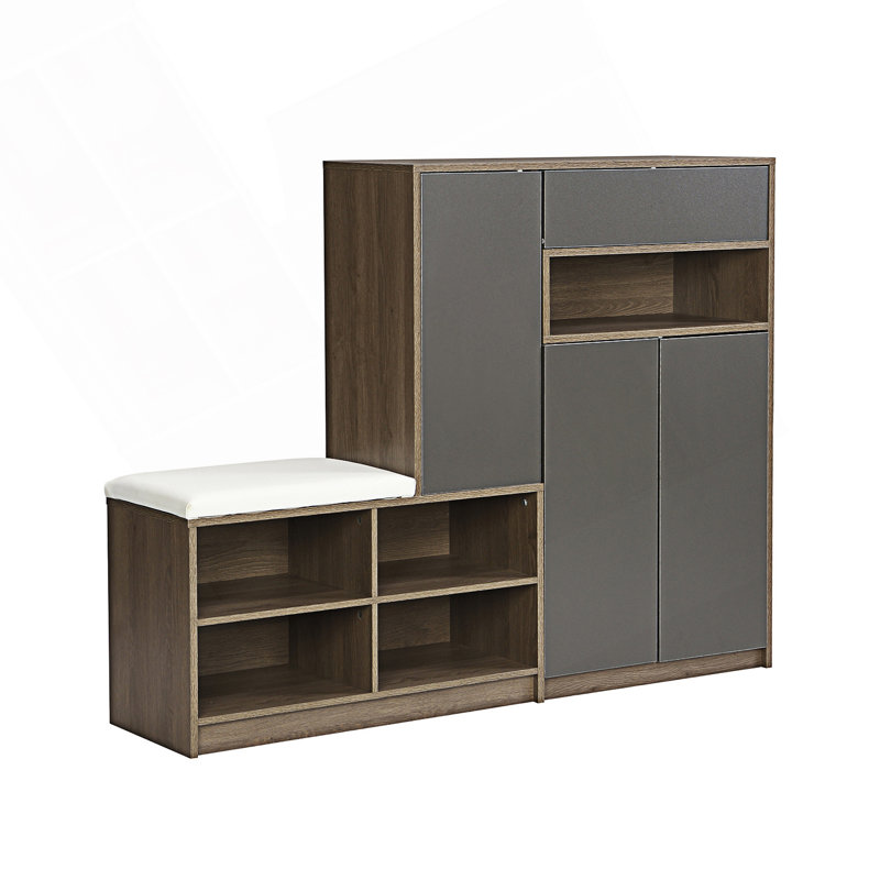 Banc de rangement pour chaussures 2 en 1 et armoire à chaussures, étagère à chaussures multifonctionnelle, rangement pour chaussures polyvalent, armoire pour vestibule