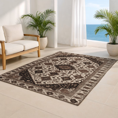 Tapis d'intérieur et d'extérieur gris Persian