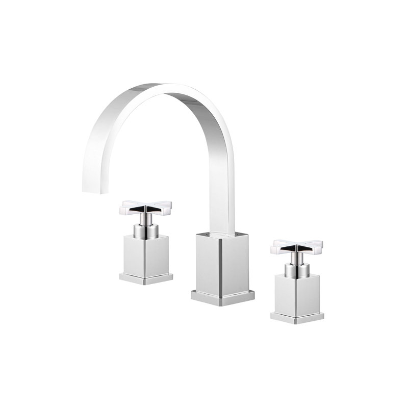 Robinet de salle de bain à large entraxe avec drain Amrooti, Chrome