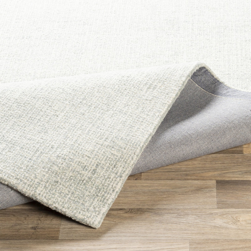 Tapis blanc / ardoise touffeté à la main Aungelique, Rectangle 4 pi x 6 pi