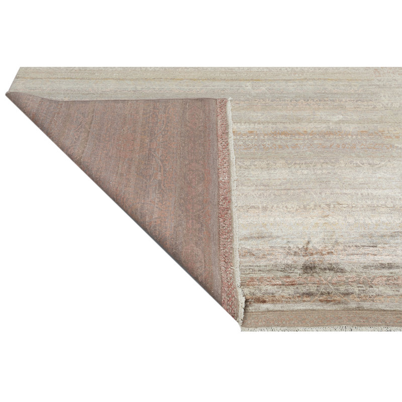 Tapis argenté et chameau noué à la main de haute qualité, Rectangle 144 po x 108 po
