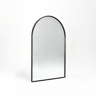 20X30 Inches Arched Wall Mirror For Bathroom - Aluminum Frame, 4Mm Hd Non Distorted Shatterproof Design, Reinforced Hanging Brushed Glass, Protection, Hooks