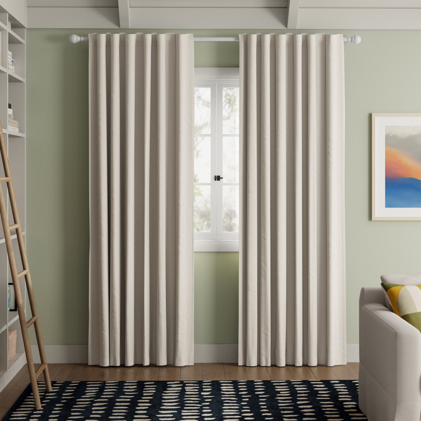 Lauren Ralph Lauren Waller Blackout Cotton Curtain, Taupe, 52" W x 108" L