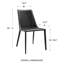 Table de salle à manger Tommi 95 po en noyer et 6 chaises d'appoint Carramar noires-686019483