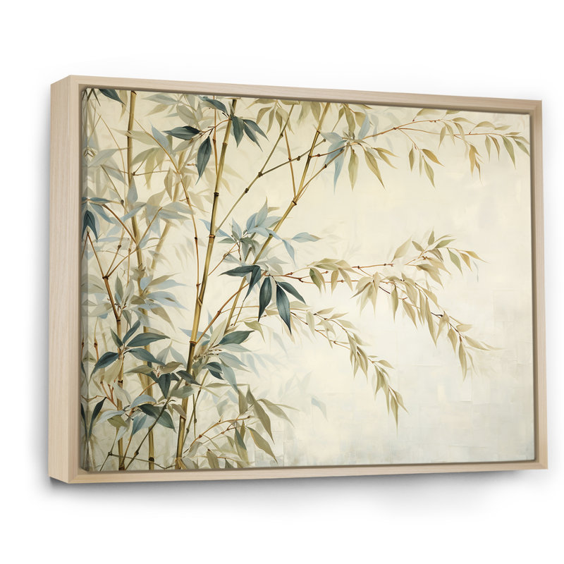 Minimalisme bambou sur toile, H 12 po x l 20 po x P 1 po, Cadre naturel flottant