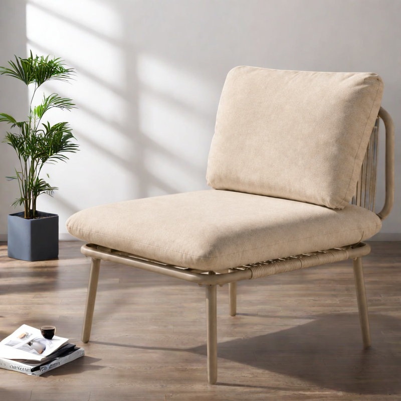 Fauteuil modulaire moderne, structure en acier, coussin de 10 cm, pour terrasse extérieure