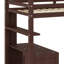 Lit mezzanine avec bureau, tiroirs et garde-robe, parfait pour les petites chambres-547823061