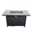 25" H 42" W Steel Outdoor Fire Pit Table With Lid - Contemporary Patio & Deck Heating Lid, Rust- Base, Stainless Tabletop, Lava Rocks, Side Door For Natural Gas, Ignition Control, Protective Cover,