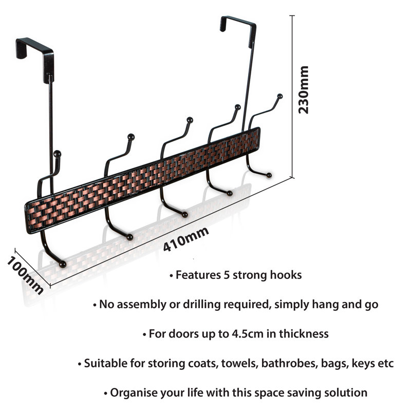 Bellfield Over the door  Metal Standard Hanger 5 Hooks