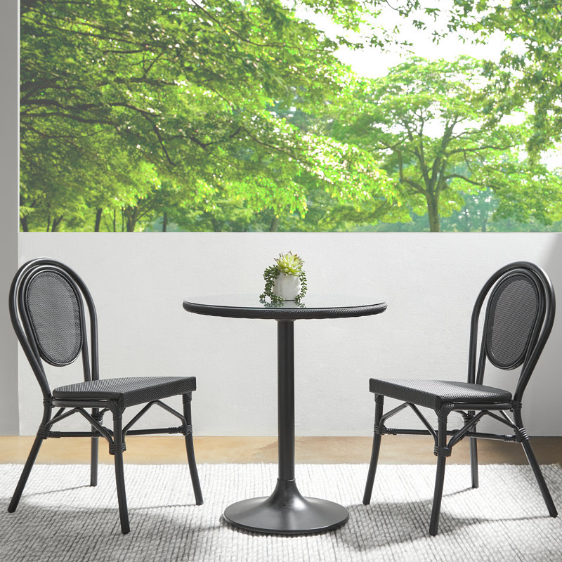Ensemble de salle à manger de patio pour 4 personnes avec table ronde Abode