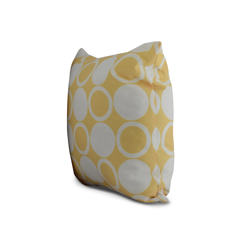 Cuban Flare Small Mod-Circles Square Pillow Cover & Insert, Yellow, 18" x 18"
