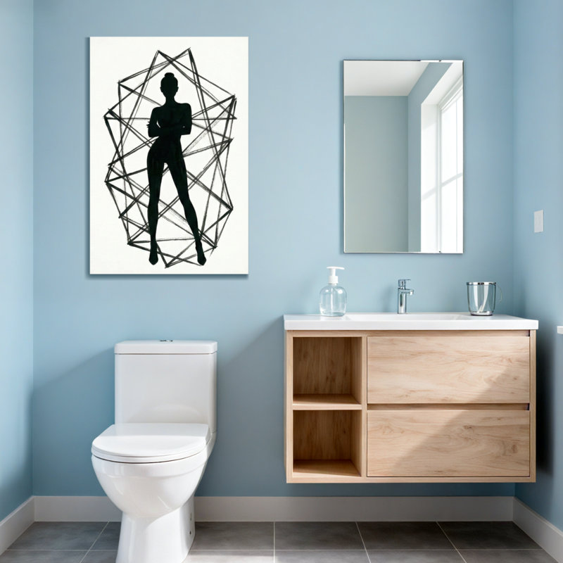 «Abstract Silhouette Silhouette Geometric Lines», reproduction d'art sur toile abstraite, H 18 po x l 12 po